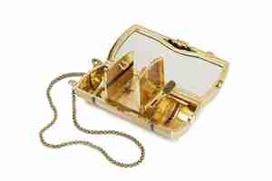 Vanity box Duitsland 1940 1950 binnenkant goud en saffier particuliere collectie