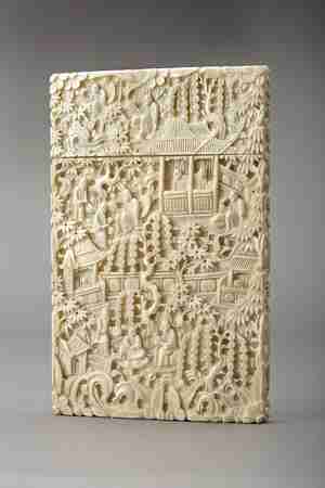Visitekaartdoosje Canton China ca 1820 ivoor particuliere collectie