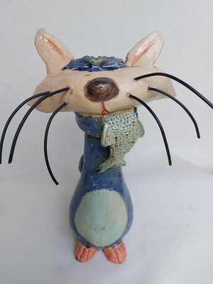 Jacqueline Beukers Kat met visj2 Kattencafé Digi Beet Alkmaar