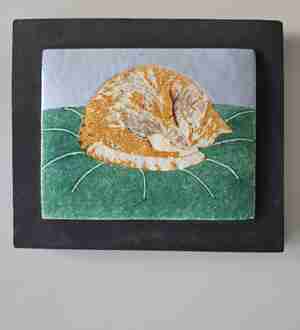 Marlieke Molendijk Slapende kat Emaille Kattencafé Stripe Dordrecht