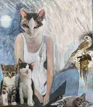 Pamela Körner Kunst met mijn kat Kattencafé Op zn kop Groningen