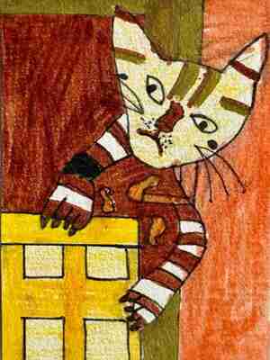 Rosalie Bosch 10 jaar Aaltje in de wasmand Kattencafé De Muis Arnhem