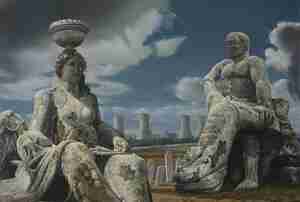 Carel Willink Landschap met kerncentrale 1982 Collectie Museum MORE Sylvia Willink Pictoright